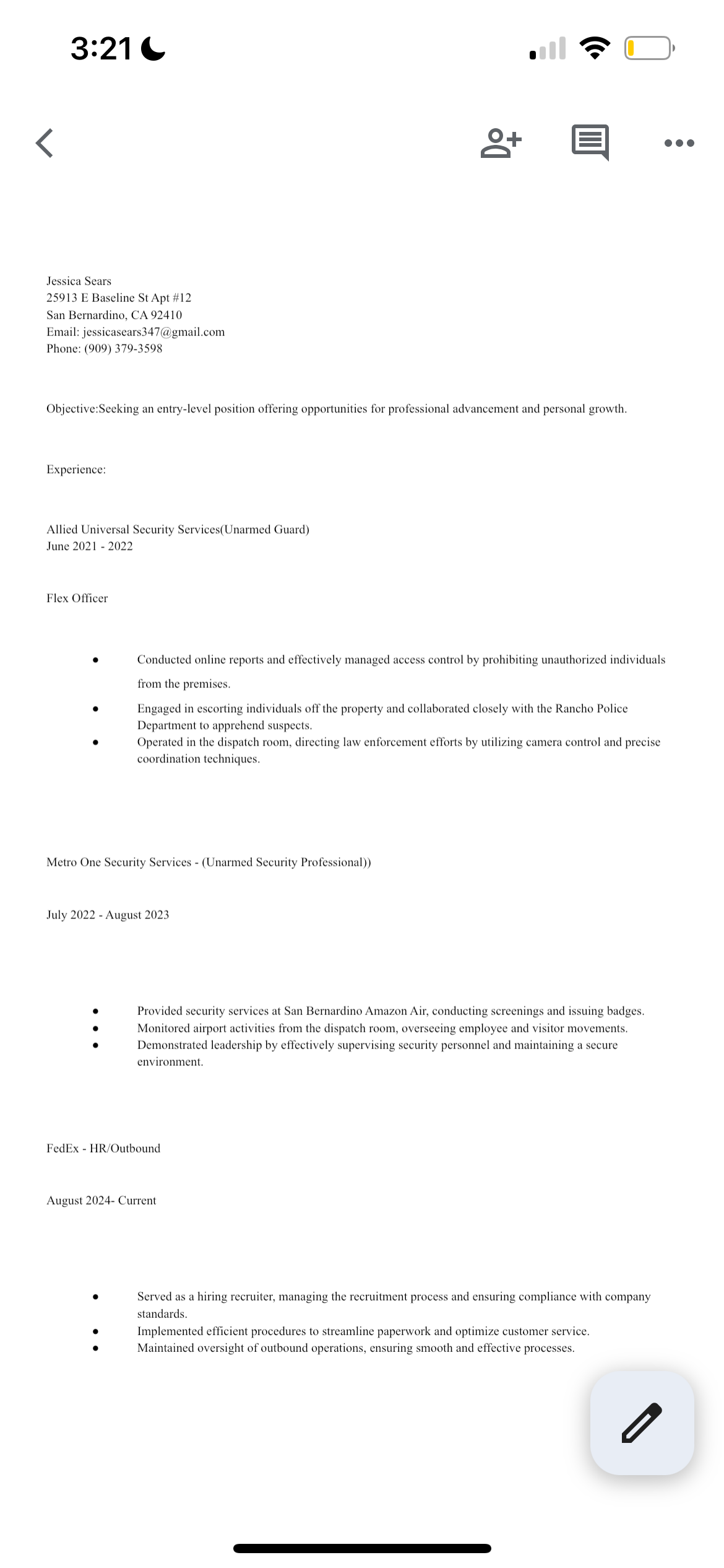 resume 1